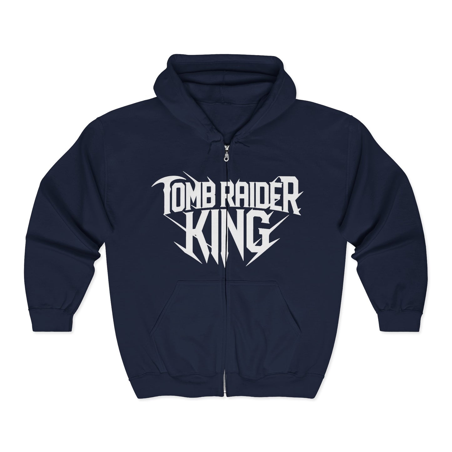 Tomb Raider King Logo Navy Blue Zipper Hoodie