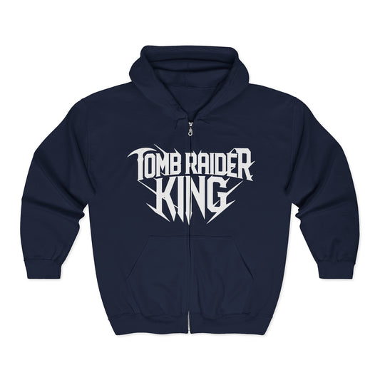 Tomb Raider King Logo Navy Blue Zipper Hoodie