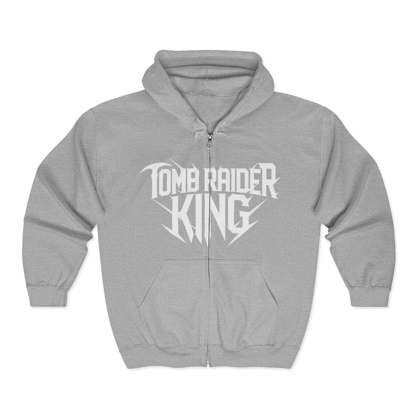 Tomb Raider King Logo Gray Zipper Hoodie