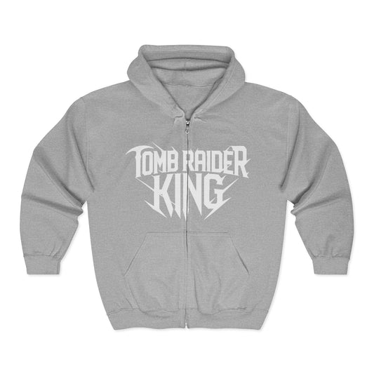 Tomb Raider King Logo Gray Zipper Hoodie