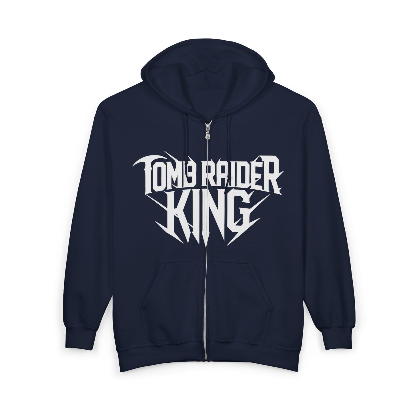 Tomb Raider King Logo Navy Blue Zipper Hoodie