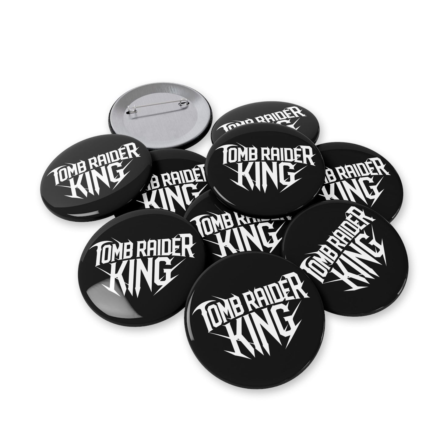 Tomb Raider King Logo Button Pin