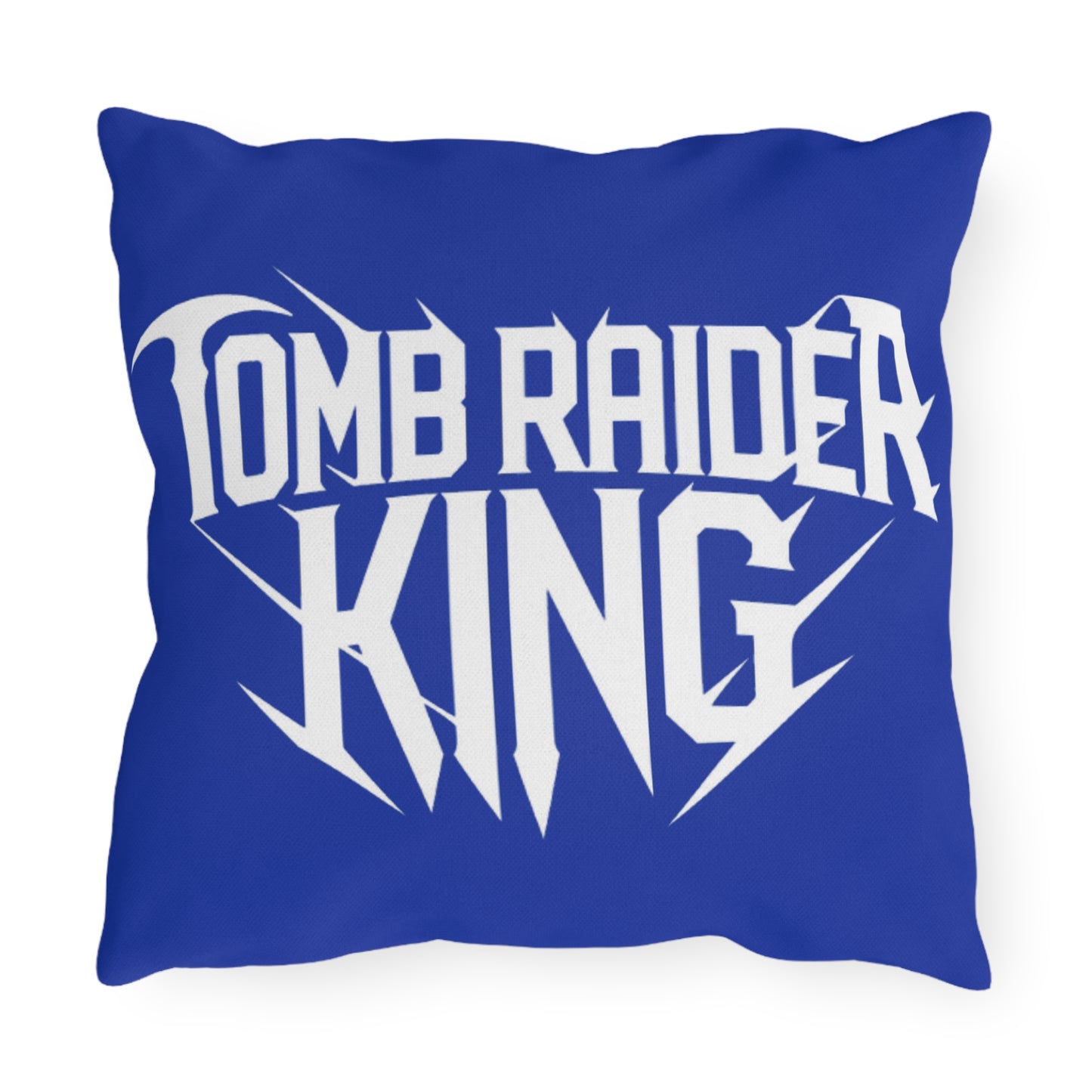 Tomb Raider King Logo Blue Pillow