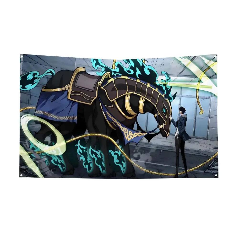 Tomb Raider King Seo Joo-Heon and Anubis Armored Elephant Relic Wall Tapestry